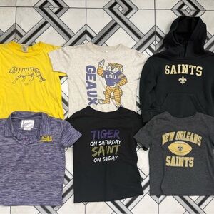 LSU and New Orleans Saints 2T Tees, Polo and Hoody Bundle - Used